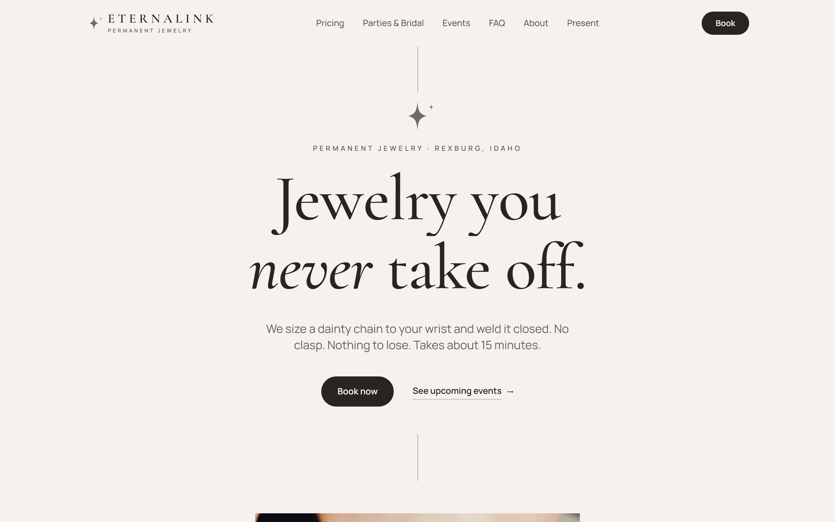Eternalink website on desktop